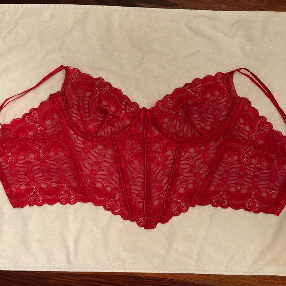 Trashy Lingerie red lace underwire bustier, size medium - Picture 3 of 11
